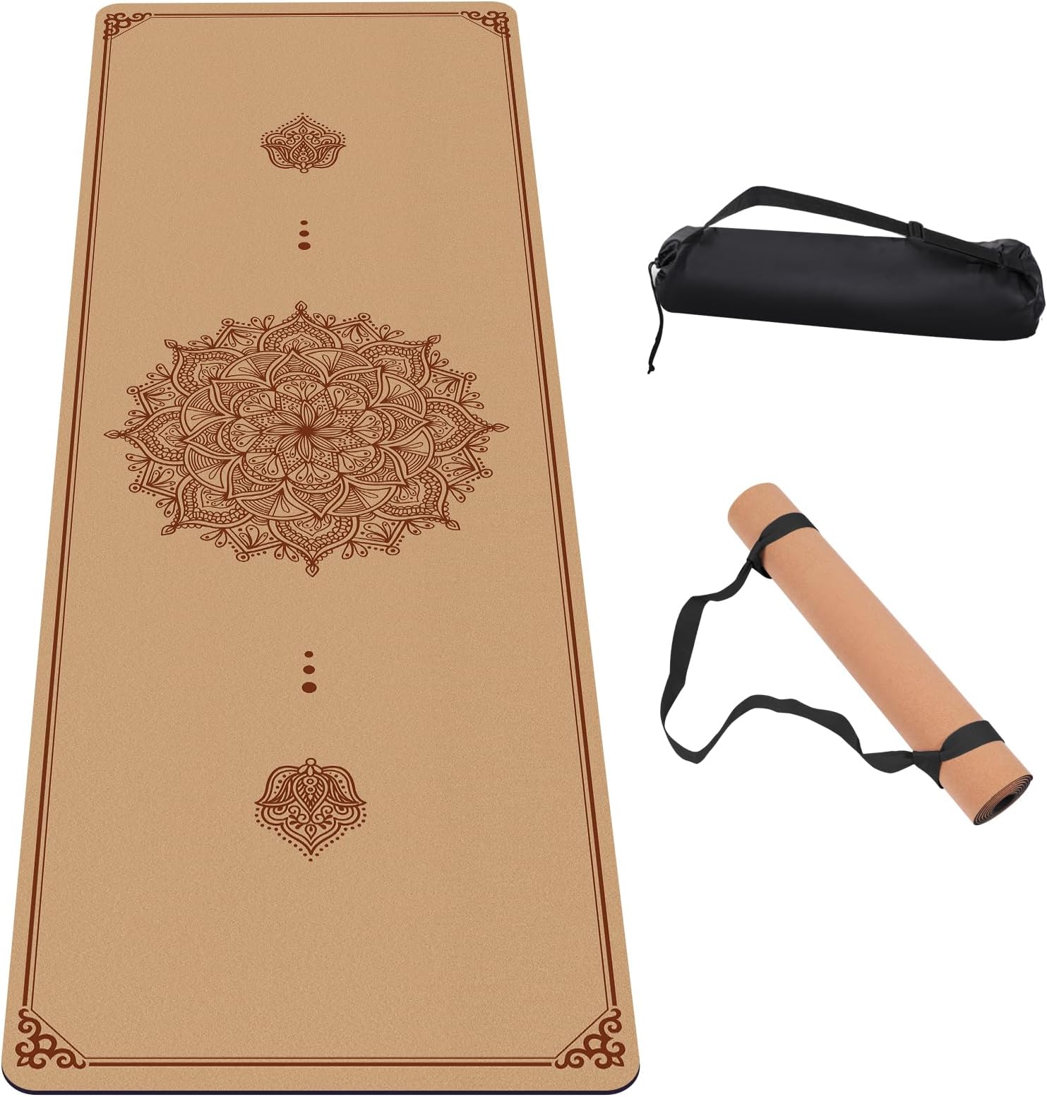 Premium Cork Yoga Mat Non Slip Thick Cork Exercise & Fitness Mat for Yoga, Pilates, & Home Workouts(72" x 24" x 5mm Thick)