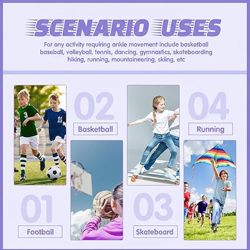 Miniatura 17 de Tarpop 3 pares de mangas de compresión de tobillo para niños, tobilleras de compresión, calcetines de arco de pies para niñas, deportes, correr