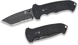 Gear 06 FAST Folding Pocket Knife, Tactical Tanto Pocket Knife with Serrated Edge for Camping and Survival
