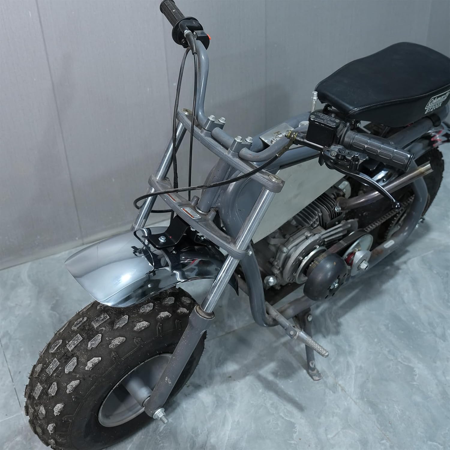 JMCHstore Universal Chrome Wide Fender for for Coleman CT200U CT200UEX BT200X, Mudguard for Axis M200 Viper 200 HS200 196cc Off-Road Mini Bike 8 inch rim parts (200CC)