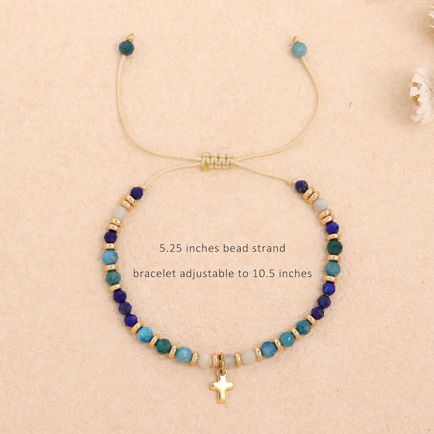 Cross Charm Bracelets for Women, Boho Handmade Adjustable Stackable Strand Bracelet Fashion Jewelry Gift. - Image 3