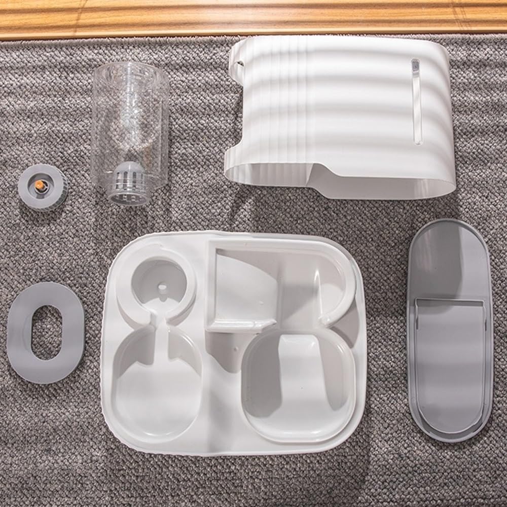 2 in 1 Gravity Cat Food and Water Bowl Set, Automatic Cat Feeder, Dog Feeder, Pet Gravity Feeder, Automatic Water Dispenser and Food Dispenser for Small and Medium Dogs, Cats, Pets ( Gray : Green )