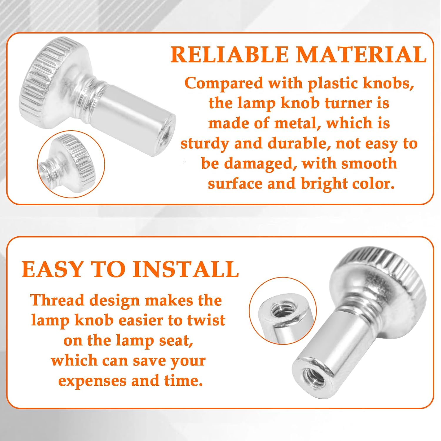 2 Pack Metal On/Off Replacement Light Lamp & Fan Knobs Lamp Switch Turner-Silver