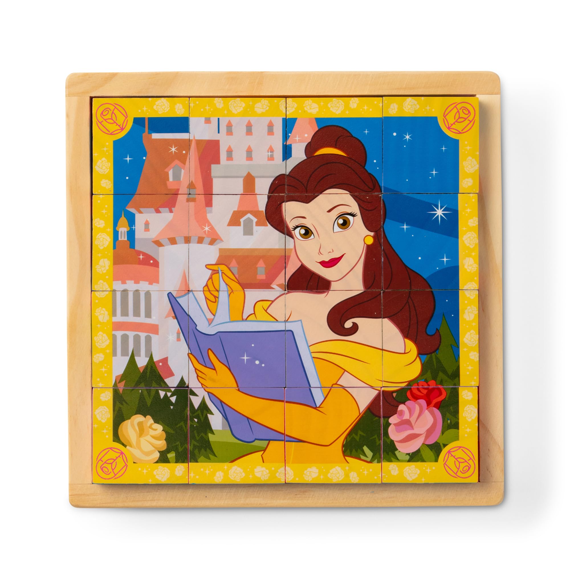 Melissa & Doug Księżniczka Disneya drewniana zabawka kostka puzzle klocki dla chłopców i dziewcząt 3+ - certyfikat FSC
