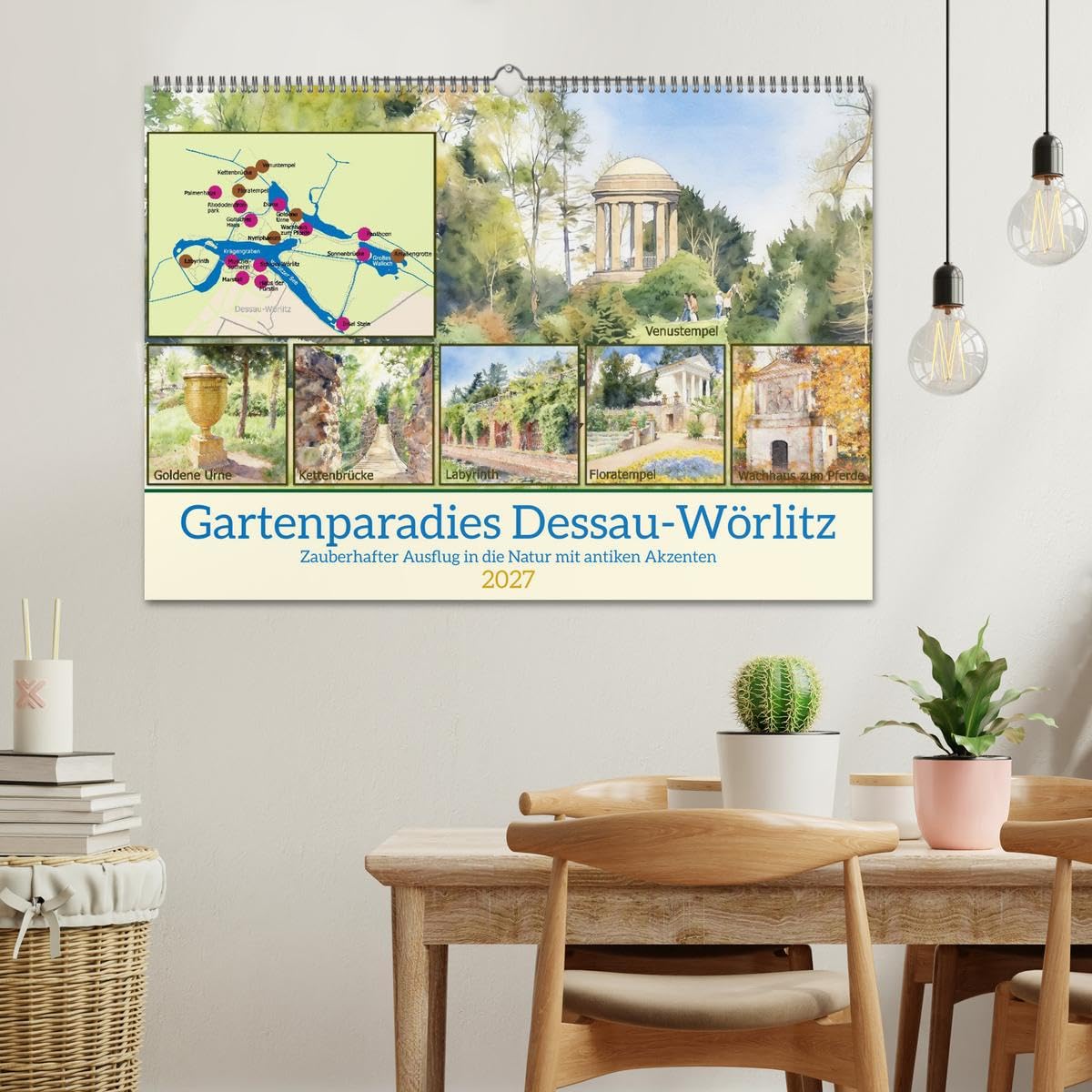 CALVENDO · Gartenparadies Dessau-Wörlitz (Kalender 2027) | DIN A2 Querformat · Wandkalender · Zauberhafter Ausflug in die Natur mit antiken Akzenten