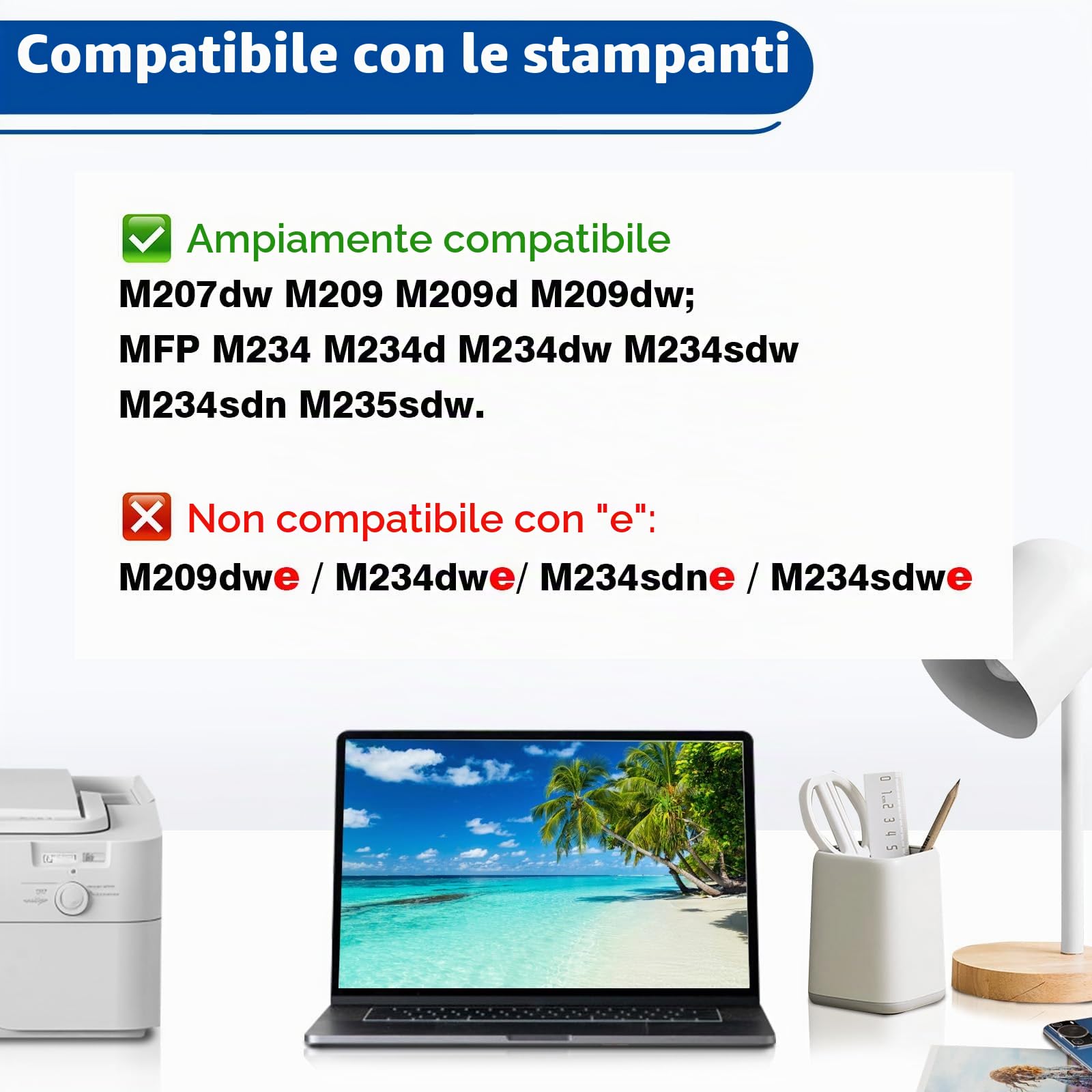135X 1350X M207dw Cartuccia toner compatibile con HP【con chip】per LaserJet M209d M209dw / M234 M234dw / M207 M207dw / M209sdw M234sdw M207sdw M209sdn M234sdn M207sdn Stampanti 2400 pagine (1 nero)
