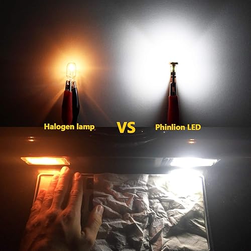 Miniatura 6 de PHINLION Bombillas LED en miniatura de 500 lúmenes, 194 bombillas LED de 6000 K, color blanco, superbrillante, Canbus 168 2825 W5W T10, repuesto
