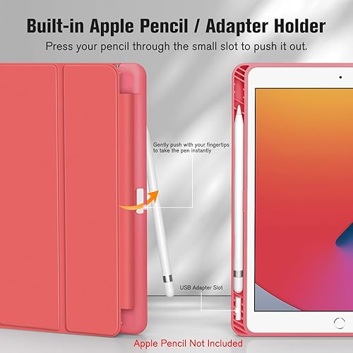 Miniatura 6 de Fintie SlimShell - Funda para iPad de 9, 8 y 7 generación (modelo 202120202019) de 10.2 pulgadas, soporte para lápices incorporado cubierta trasera