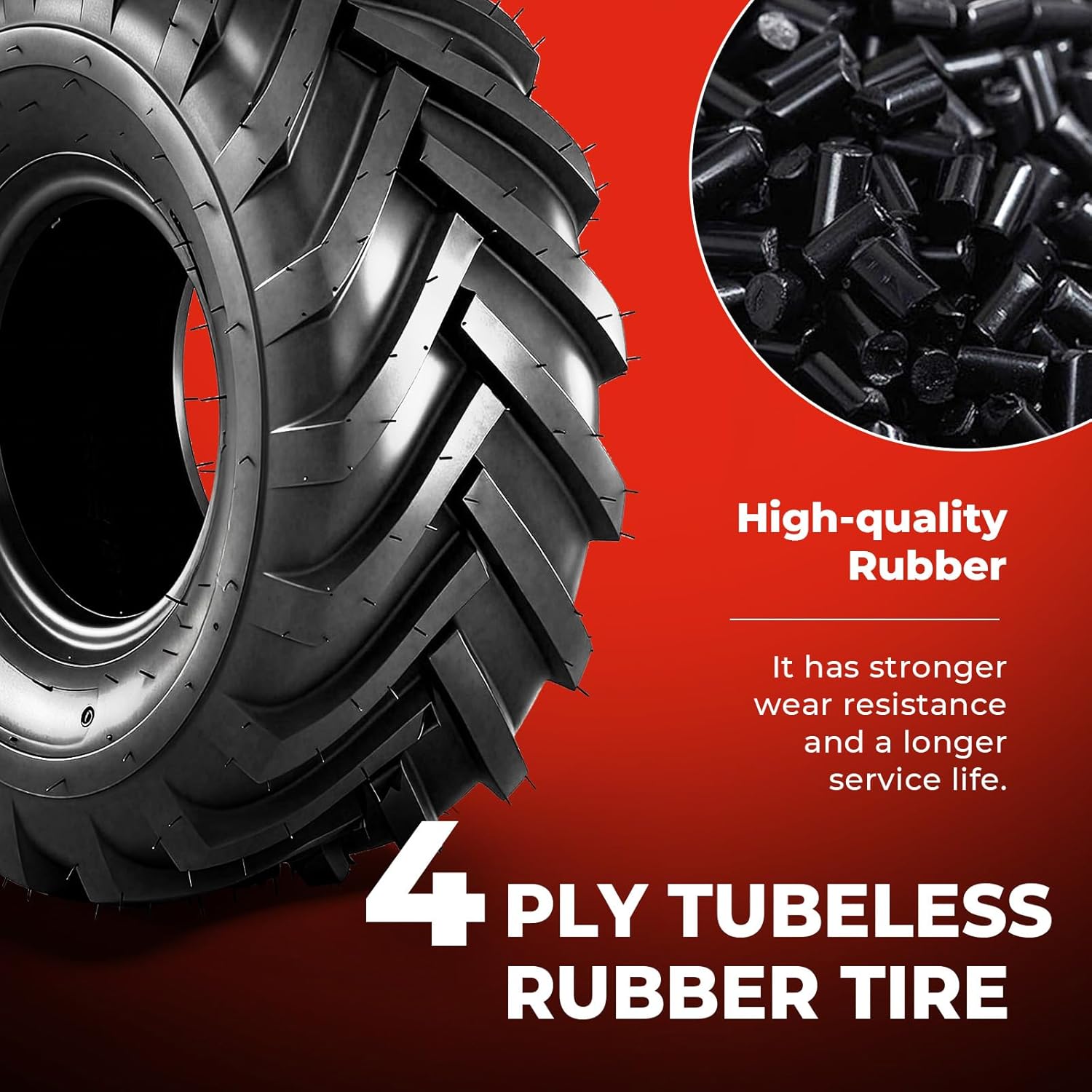 20x10.00-8 Lawn & Garden Mower Tires (Set of 2),20x10x8 Tubeless Tractor Turf Tire,4 Ply Heavy Duty Tires for Riding Golf Carts Lawn Mower Riding