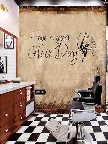 Miniatura 8 de Vinilo adhesivo de pared para peluquería, arte creativo de vinilo para peluquerías y estudios de peluquería, 24 x 12 pulgadas (negro, JZY055-Hair