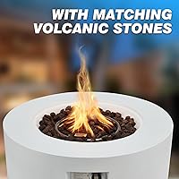 Vista 2 de ECOTOUGE Hoguera redonda de propano, mesa de hoguera de gas para exteriores de 30 pulgadas, mesa de fuego de acero con encendido automático