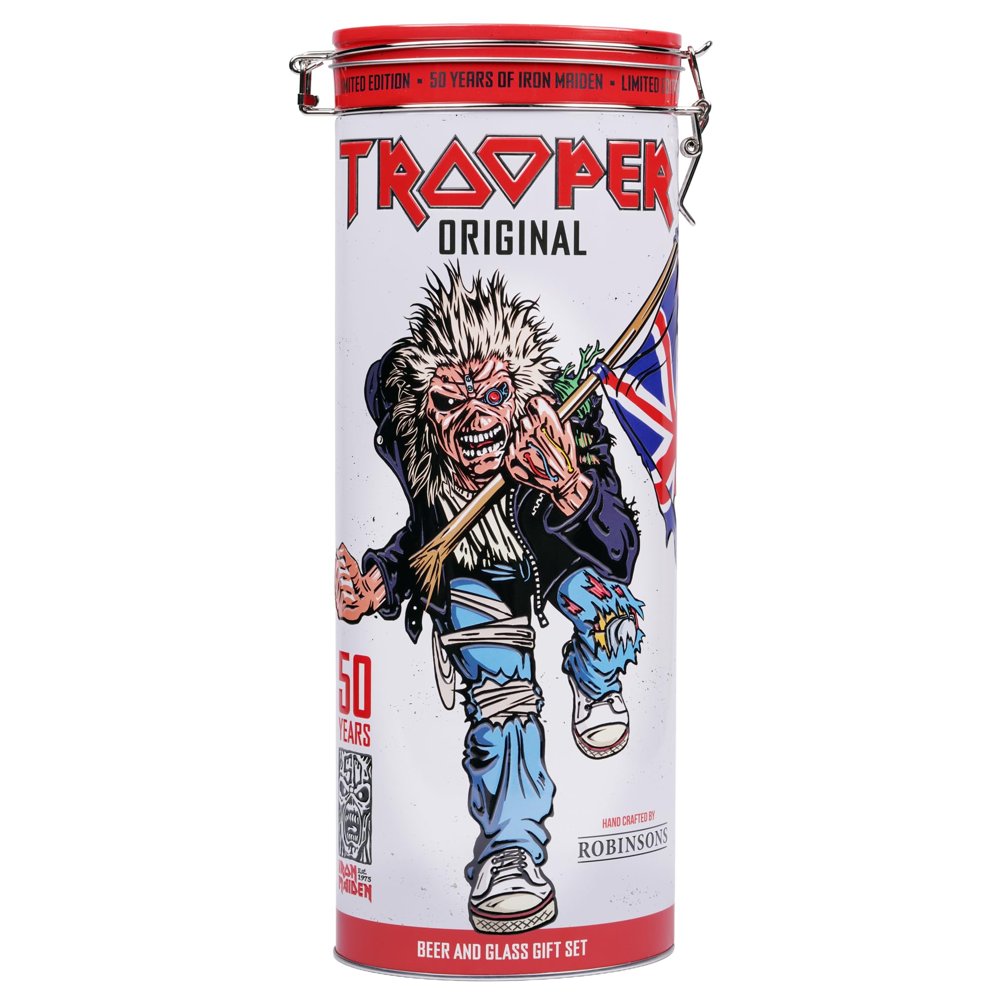 Iron Maiden 50Th Anniversary Beer & Glass Tin