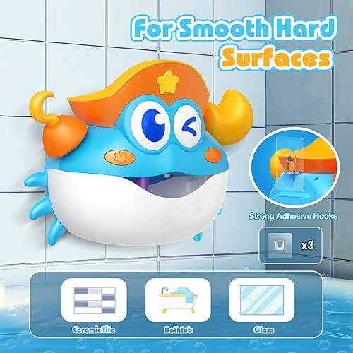 Miniatura 4 de Juguetes de baño, juguetes de baño iluminados para bebés, máquina de burbujas de baño con luz RGB colorida, gran cumpleaños para niños y niñas,