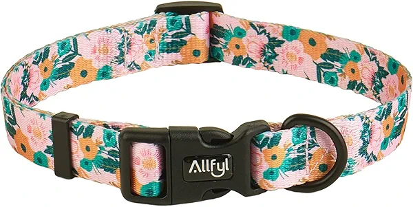 ALLFYL Dog Collar for Small Dogs Floral Dog Collars with Quick Release Safety Buckle Soft Comfortable Cute Pet Collar for Girl Dog Boy Dog