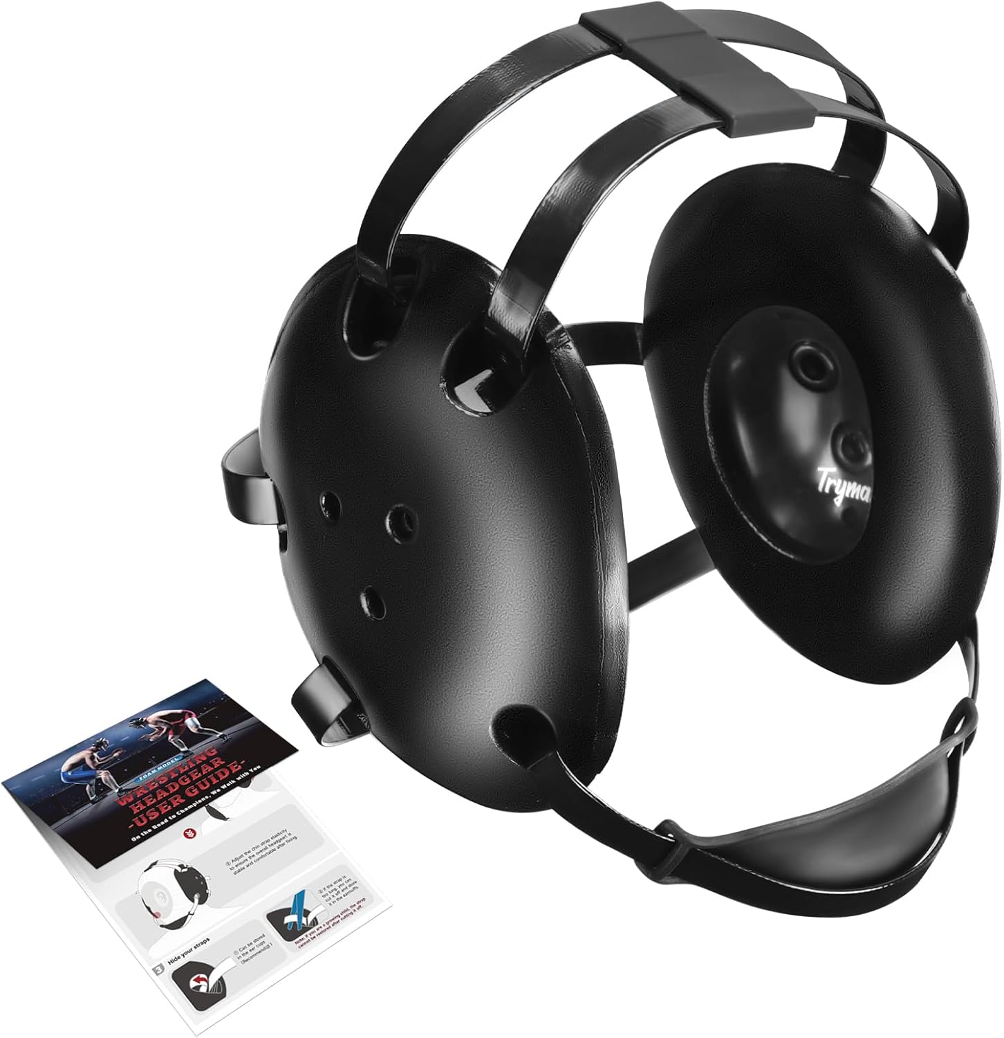 Wrestling Headgear, Youth Wrestling Head Gear with Chin Cup, Sorf Ear Guard for MMA, Jiu-Jitsu (for Users Age 10+)