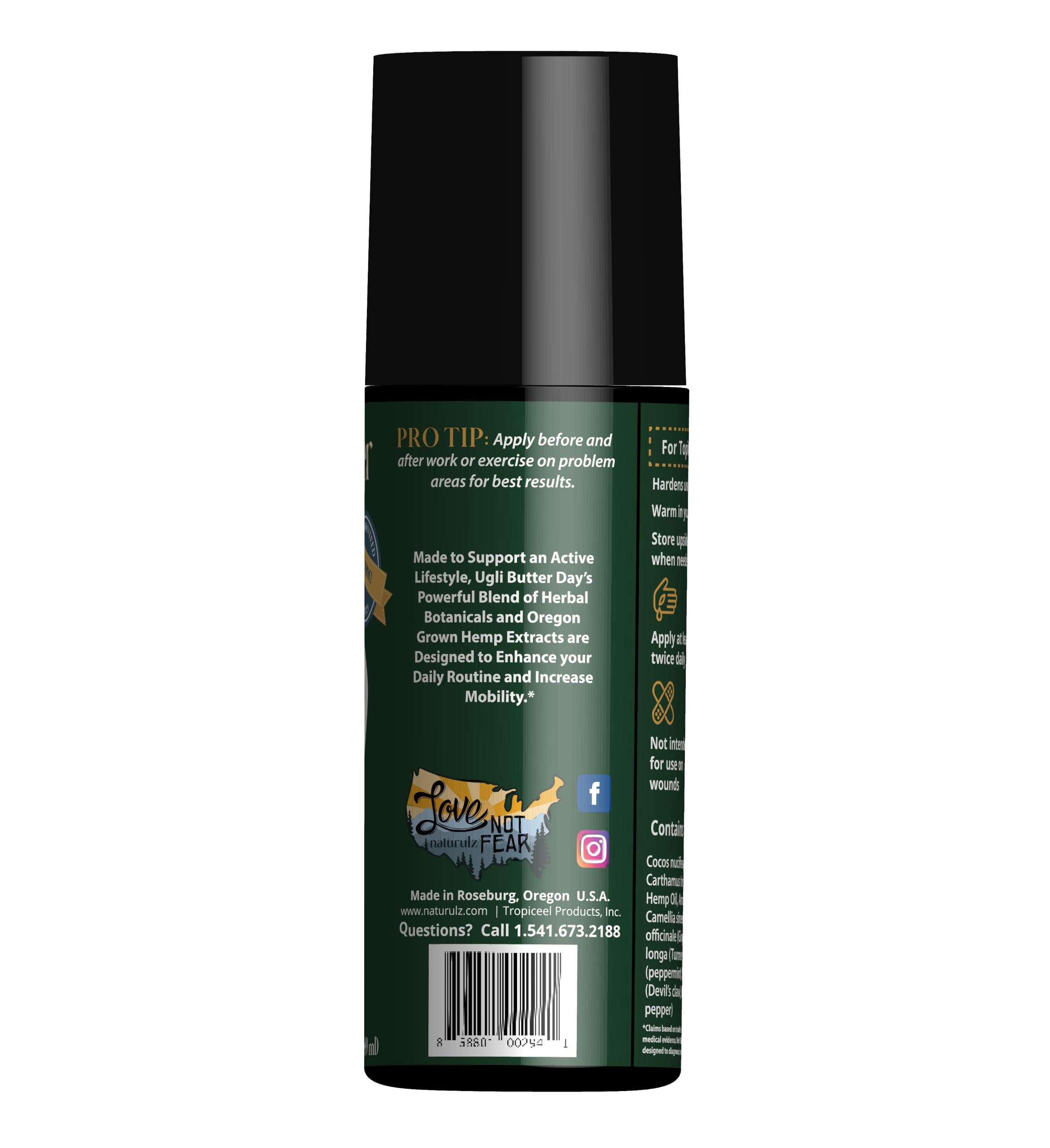 Ugli Butter Hemp Daytime Roll-On -Joint & Muscle Comfort Topical 3oz — Amazon image 2