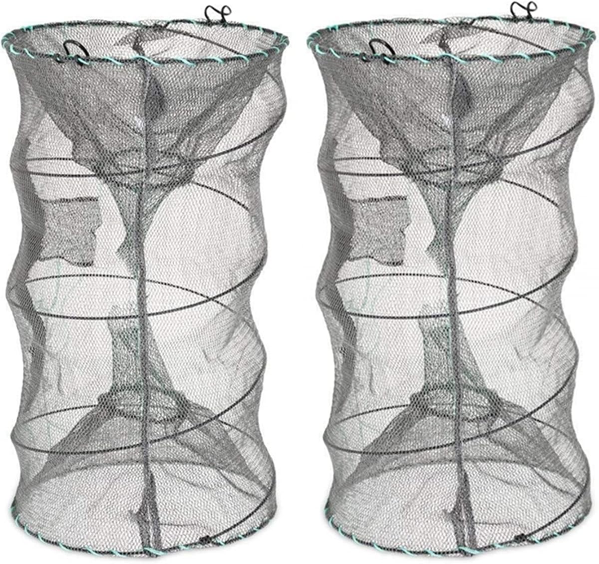 Fishing Bait Trap,2 Packs Crab Trap Minnow Trap Crawfish Trap Lobster Shrimp Collapsible Cast Net Fishing Nets Portable Folded Fishing Accessories,12.6X20.1inches
