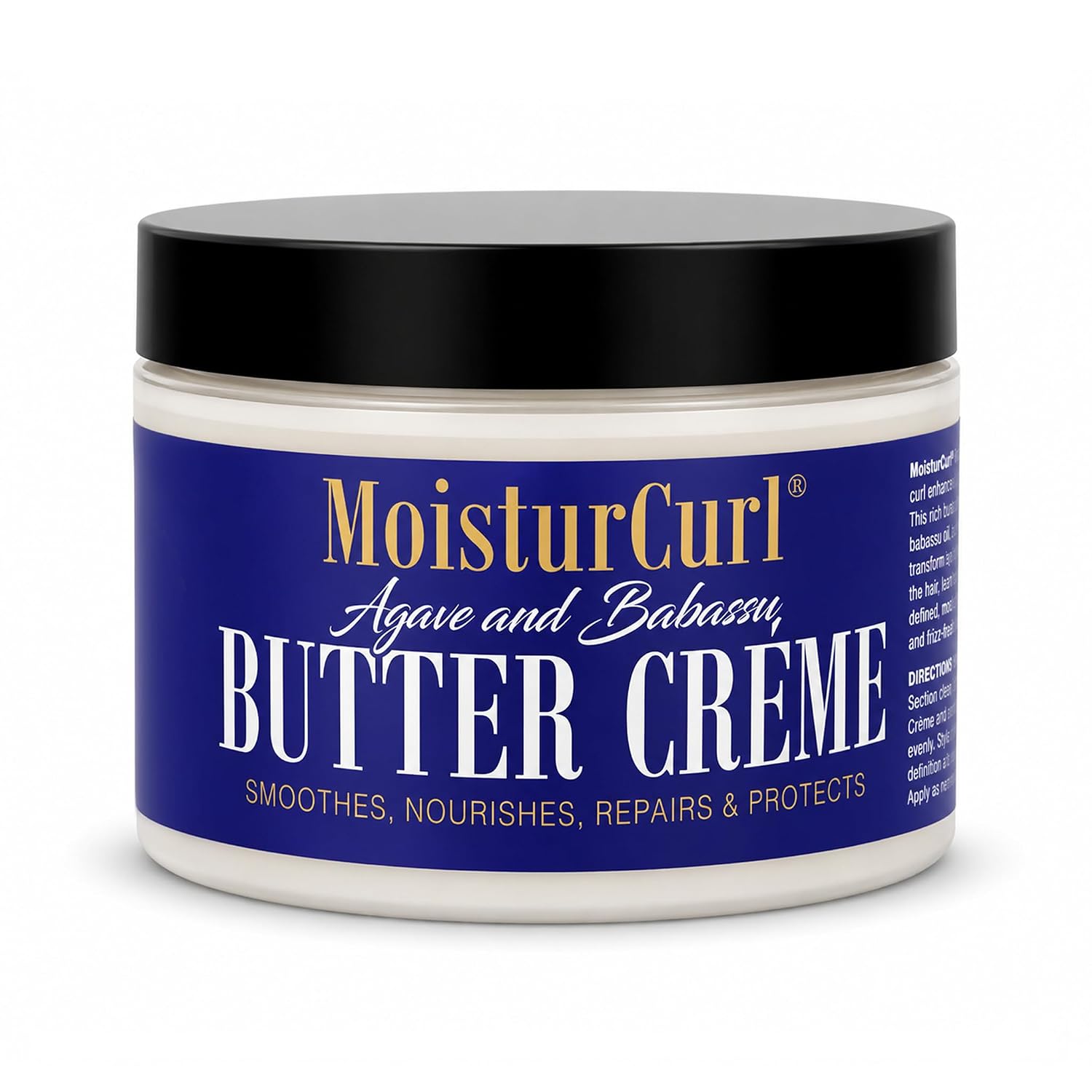 MoisturCurl Butter Crème - Intensive Curl Defining & Hydrating Cream with Agave & Babassu Oil - Frizz Control & Soft Hold for Multicultural Coils, 8.5oz