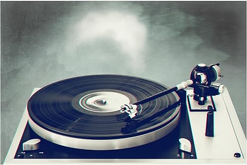 Trademark Fine Art Lienzo decorativo para pared, diseño de Dirk Wüstenhagen 'Retro Record Player', arte de pared para sala de estar, dormitorio u