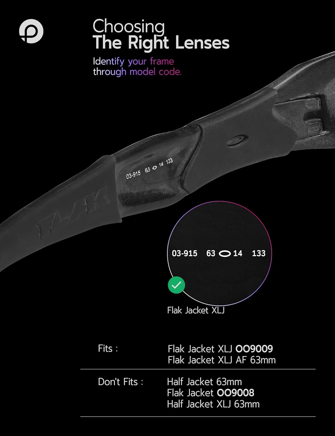 Replacement Lenses & Rubber Kits for Oakley Flak Jacket XLJ OO9009 63mm - Precision Fit, UV Block, Impact Resistant - Image 2