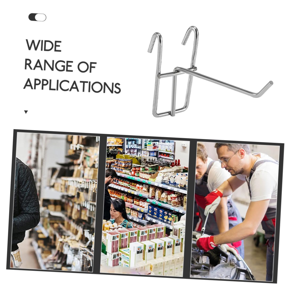 VILLFUL Grid Wall Hook Pack of 40 15cm Retail Display Hooks Space-Saving Grid Wall Organization Hangers