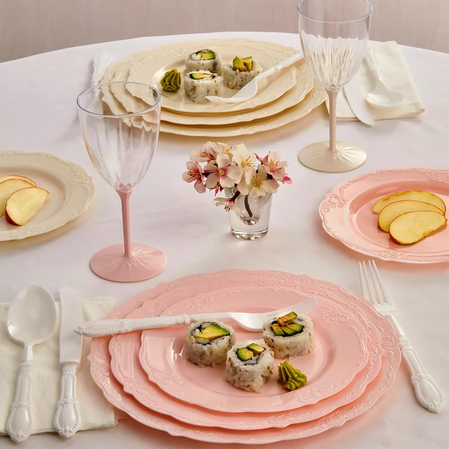 Silver Spoons Classic Cream Disposable Plastic Salad Plates - 9" (Pack of 20) - Ideal for Weddings, Parties & Special Occasions - Image 2