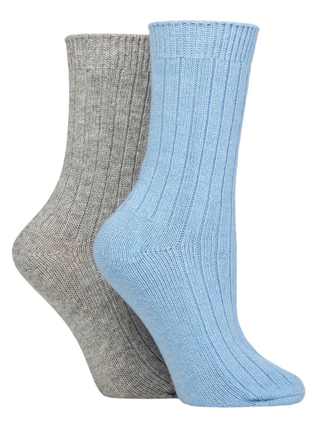 WILDFEET Paquete de 4 calcetines de cachemira para mujer, transpirables, acanalados, de lana, para mujer