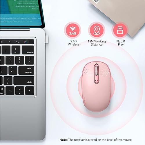 Miniatura 2 de TECKNET Ratón inalámbrico, mouse silencioso de 2.4 G con receptor USB, 4 botones portátiles inalámbricos para Chromebook, laptop, PC, Mac,