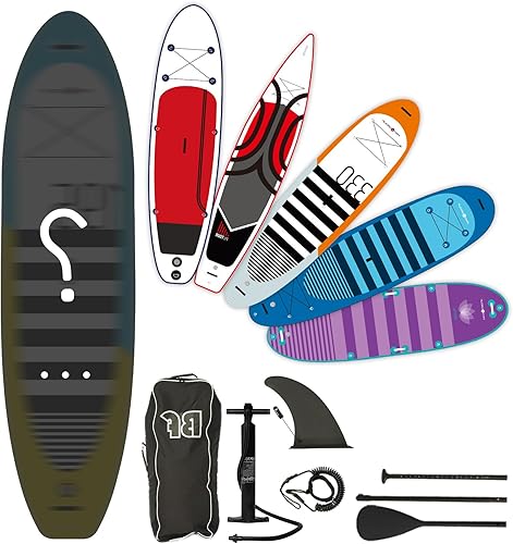 Bifanuo Tabla de Paddle Inflable con Accesorios SUP y Mochila. Tablas de Paddle para Adultos. Cubierta Antideslizante, Postura Ancha, Aleta