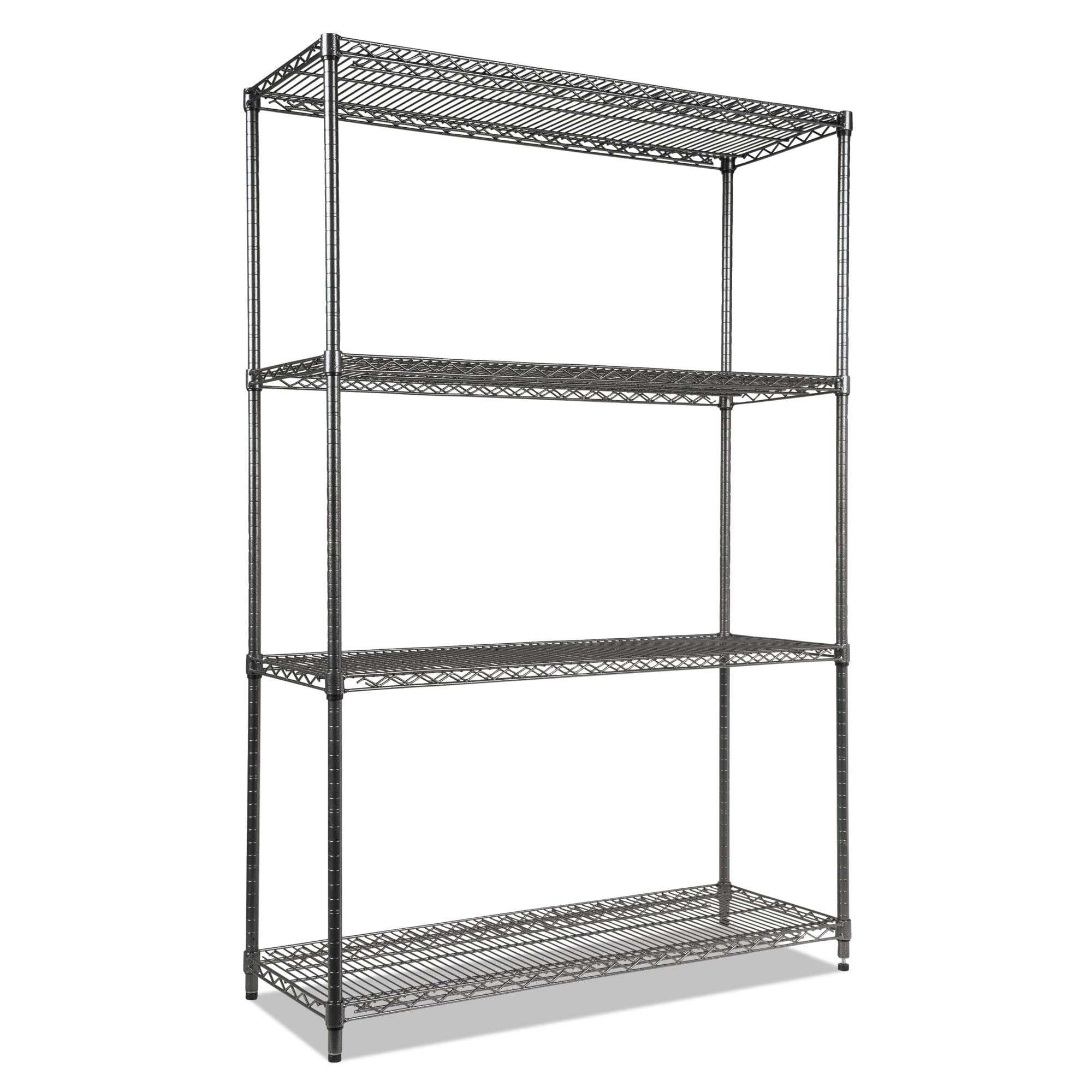 Alera ALESW504818BA 48 in. x 18 in. x 72 in. Four-Shelf Wire Shelving Starter Kit - Black Anthracite