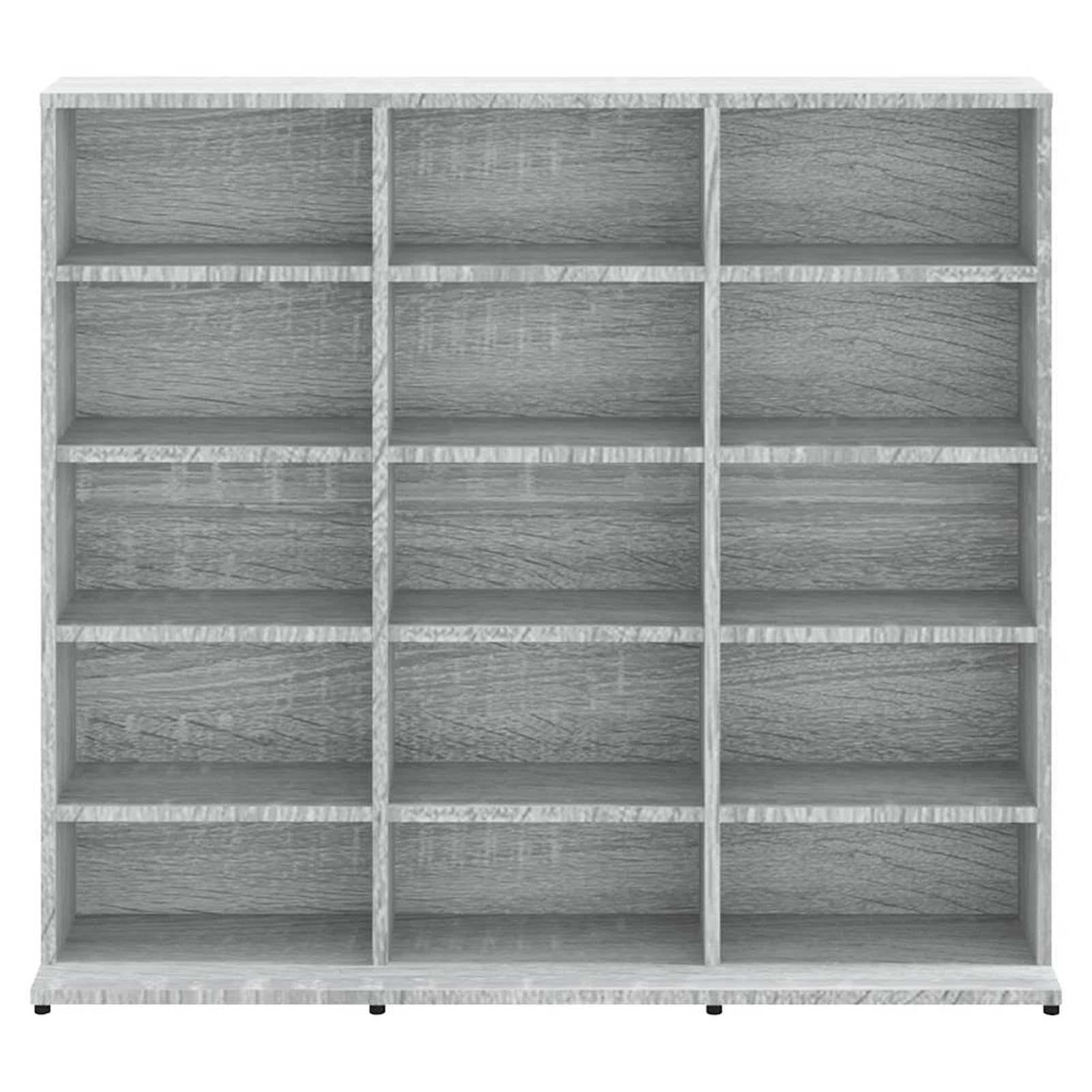 Scaffale per CD, larghezza 100 cm, grigio Sonoma, in legno, 100 x 23 x 89,5 cm, per collezione di CD, DVD e dischi in vinile