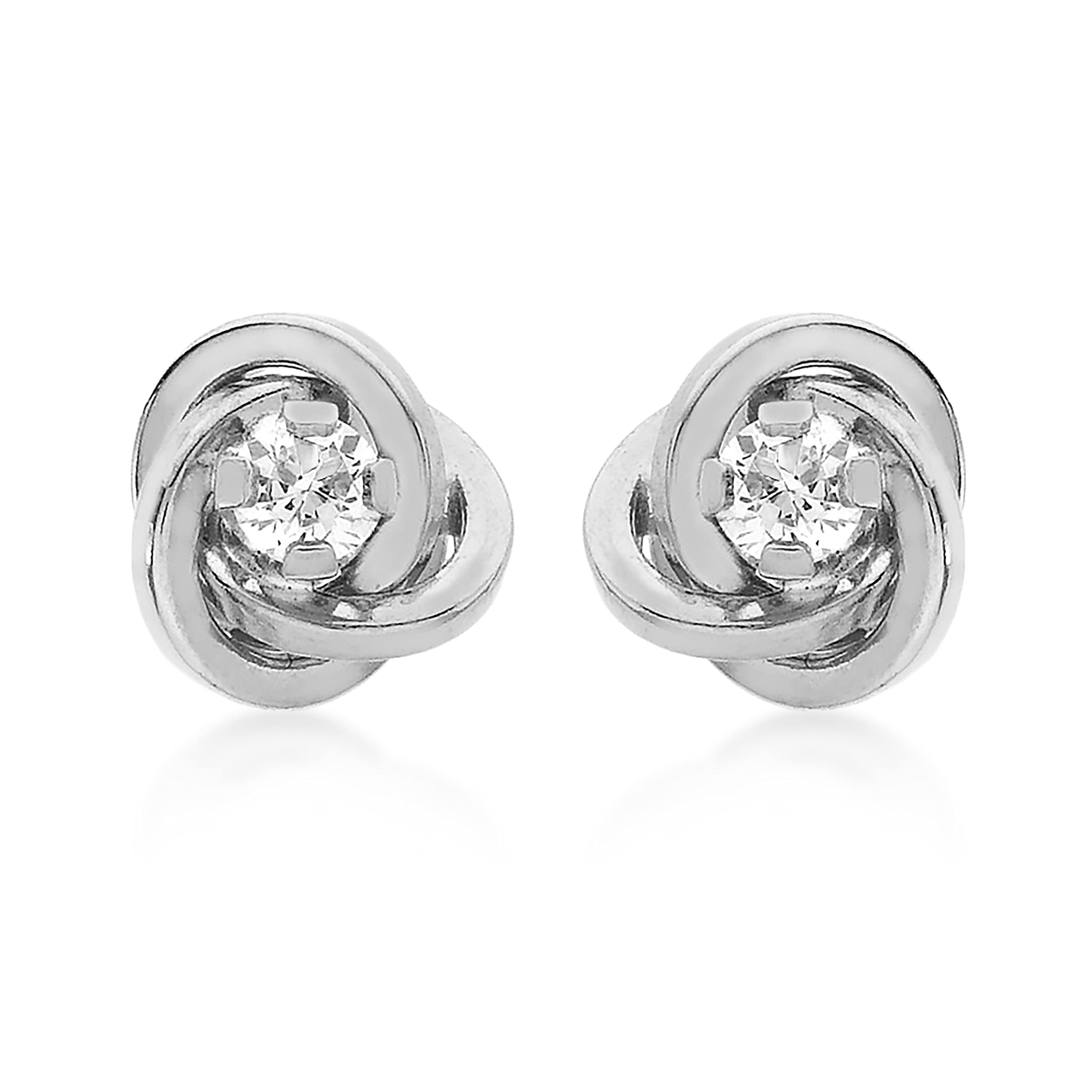 CARISSIMA Pendientes de mujer con oro de 9 K (375), circonita blanco