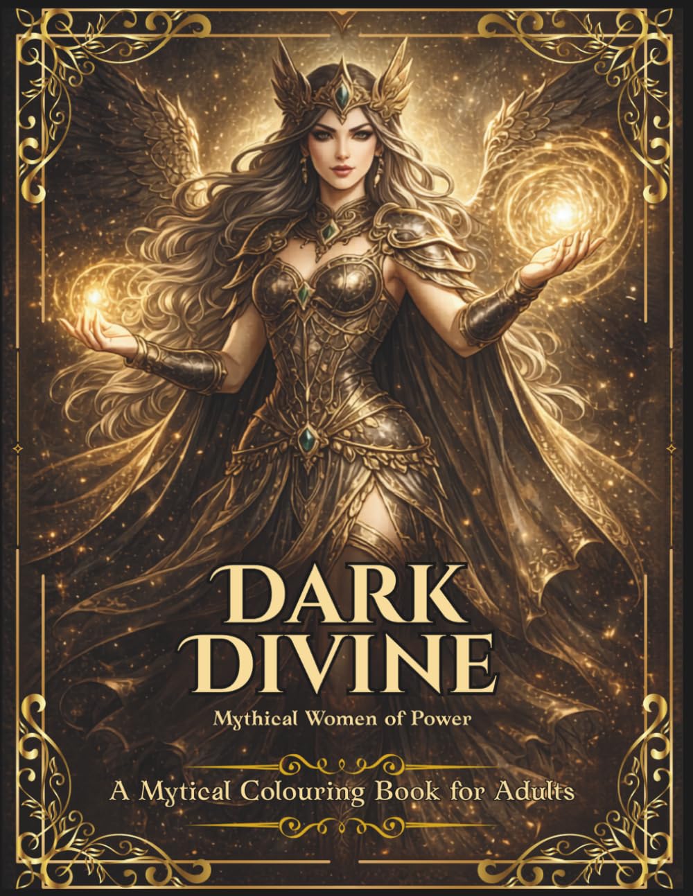 Dark Divine: Mythical Women of Power: Stunning Dark Fantasy Adult Colouring Book Legendary Female Creatures, Goddesses & Dark Mythology, Intricate Line Art Folklore, from Myth & Legends