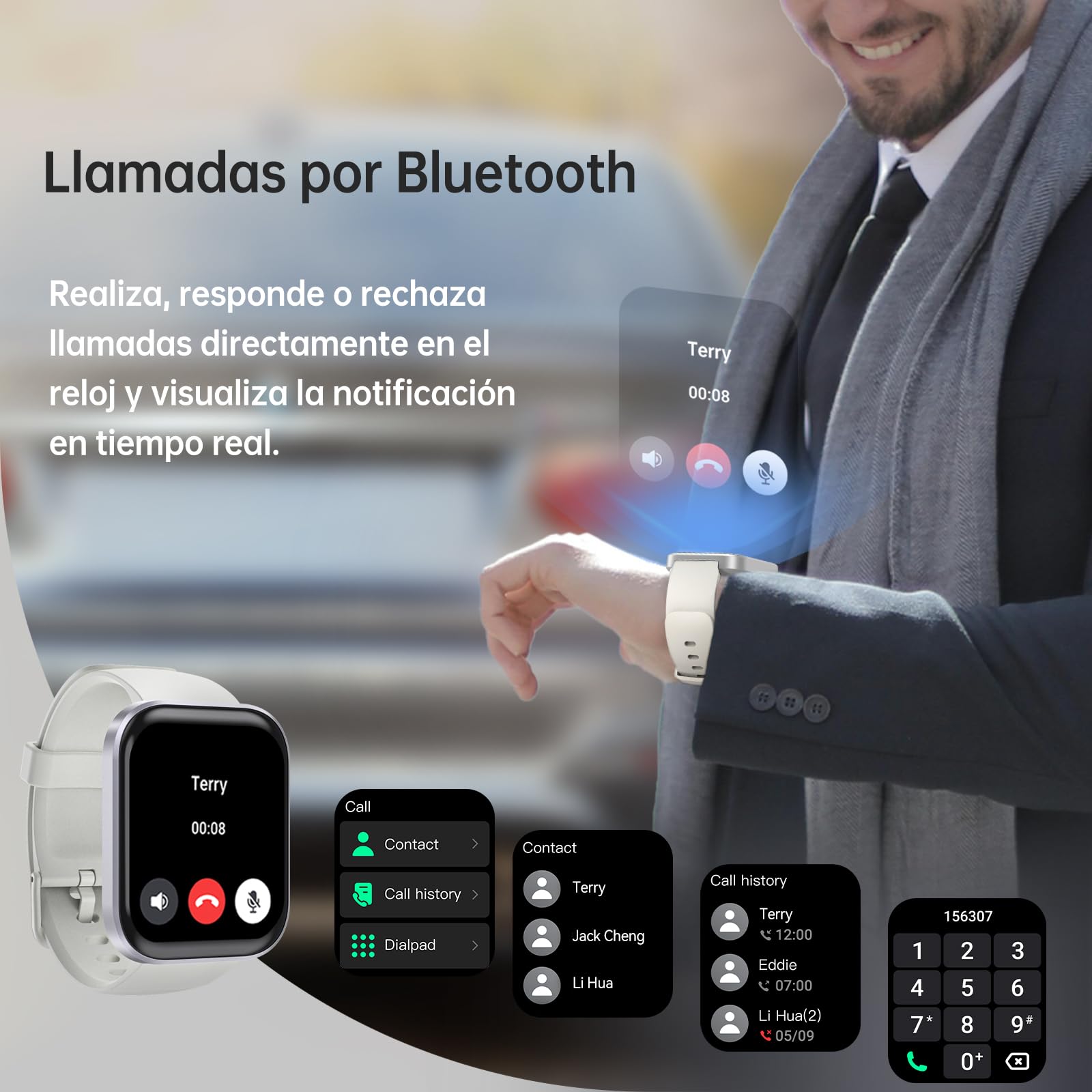 OUKITEL BT10 Smartwatch Uomo 1,43'' AMOLED, Chiamate Bluetooth, 123 Sport, 5 ATM, Batteria 410mAh - Arancione - 5