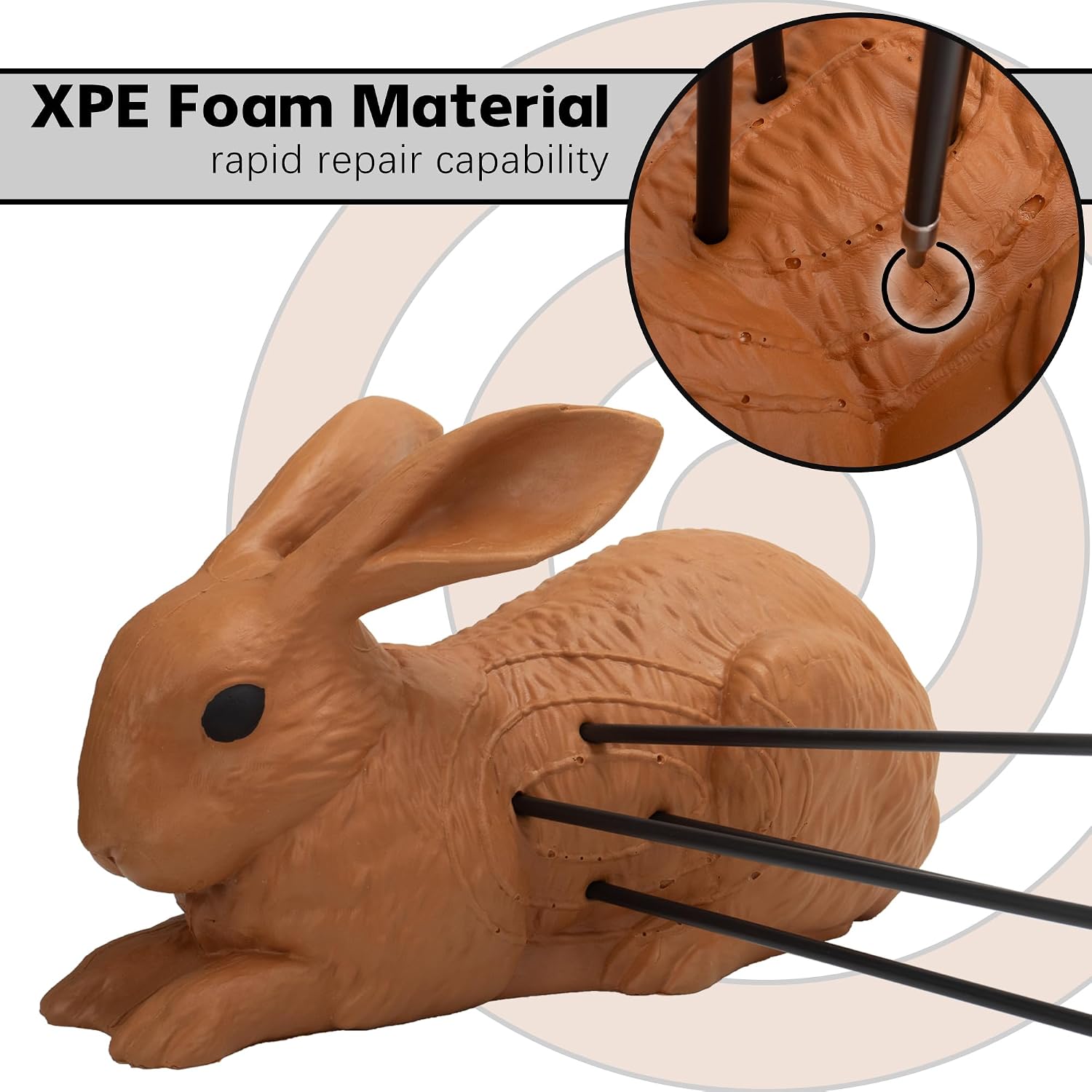 Archery 3D Animal Target Rabbit, Self-Healing Foam Bow Hunting Target | One-Piece Portable, Field Points Shooting Practice, Solid Ground Stakes for Outdoor Training Target