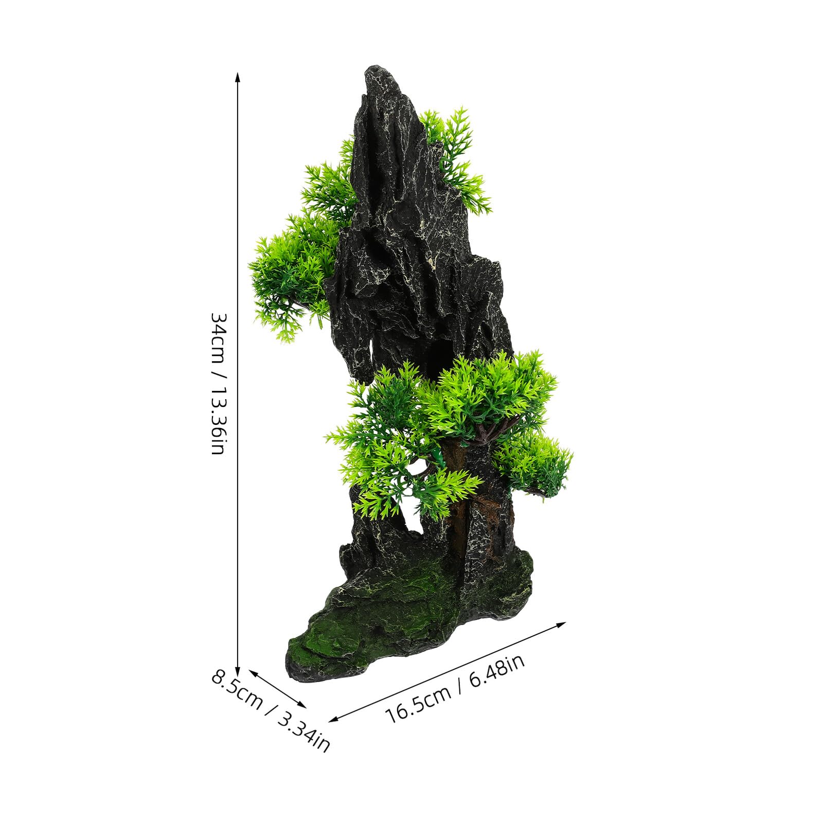Decorazione per Acquario con Grande Rocce in Resina Ornamento Paesaggio Montano per Acquari d Acqua e Salata Nascondiglio Stabile per Pesci Resistente e Antiribaltamento