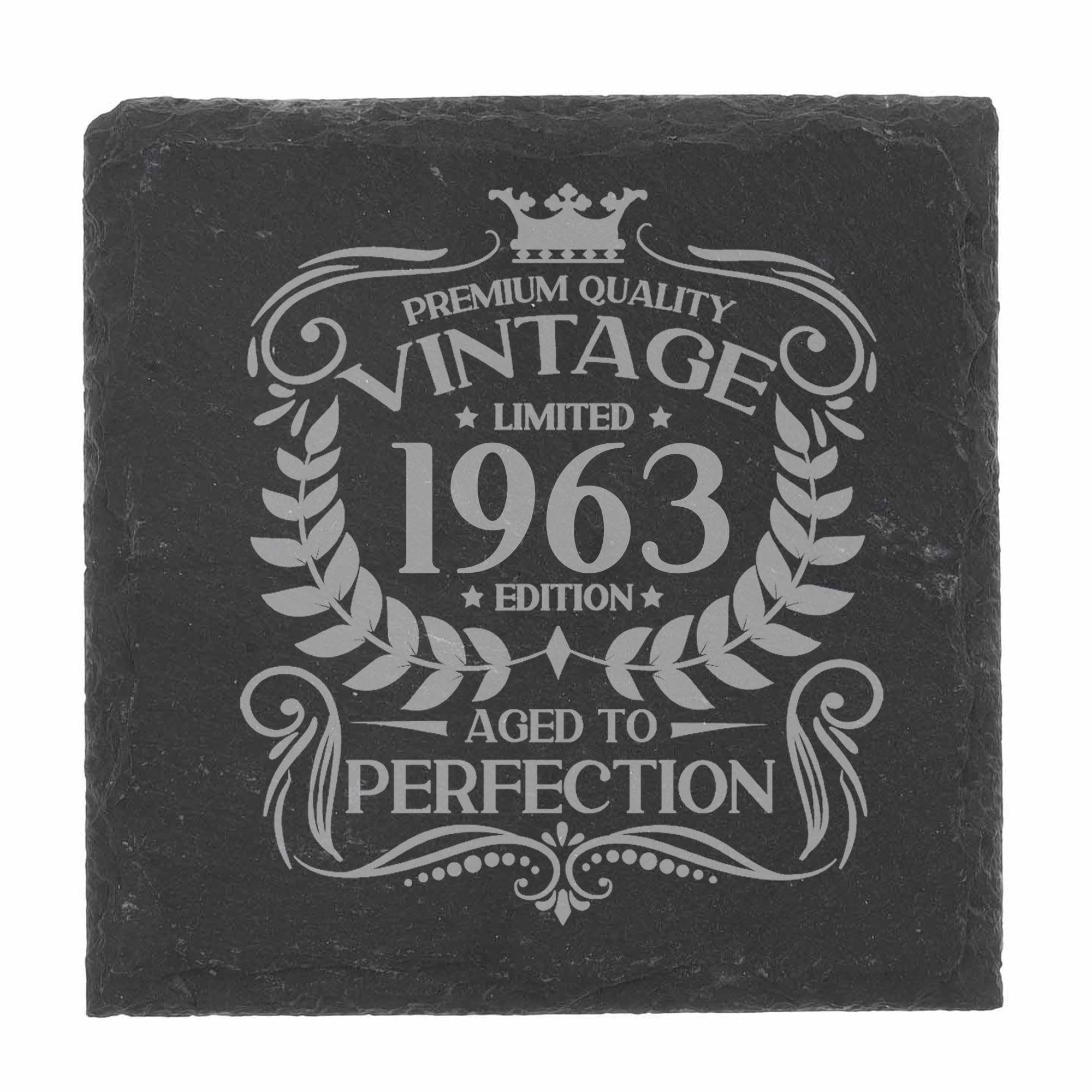 80th Birthday Gift for Men Vintage 1946 Aged to Perfection Engraved Slate Coaster Present for 80 Year Old Etched Natural Slate Placemat (Round Slate) — view 205