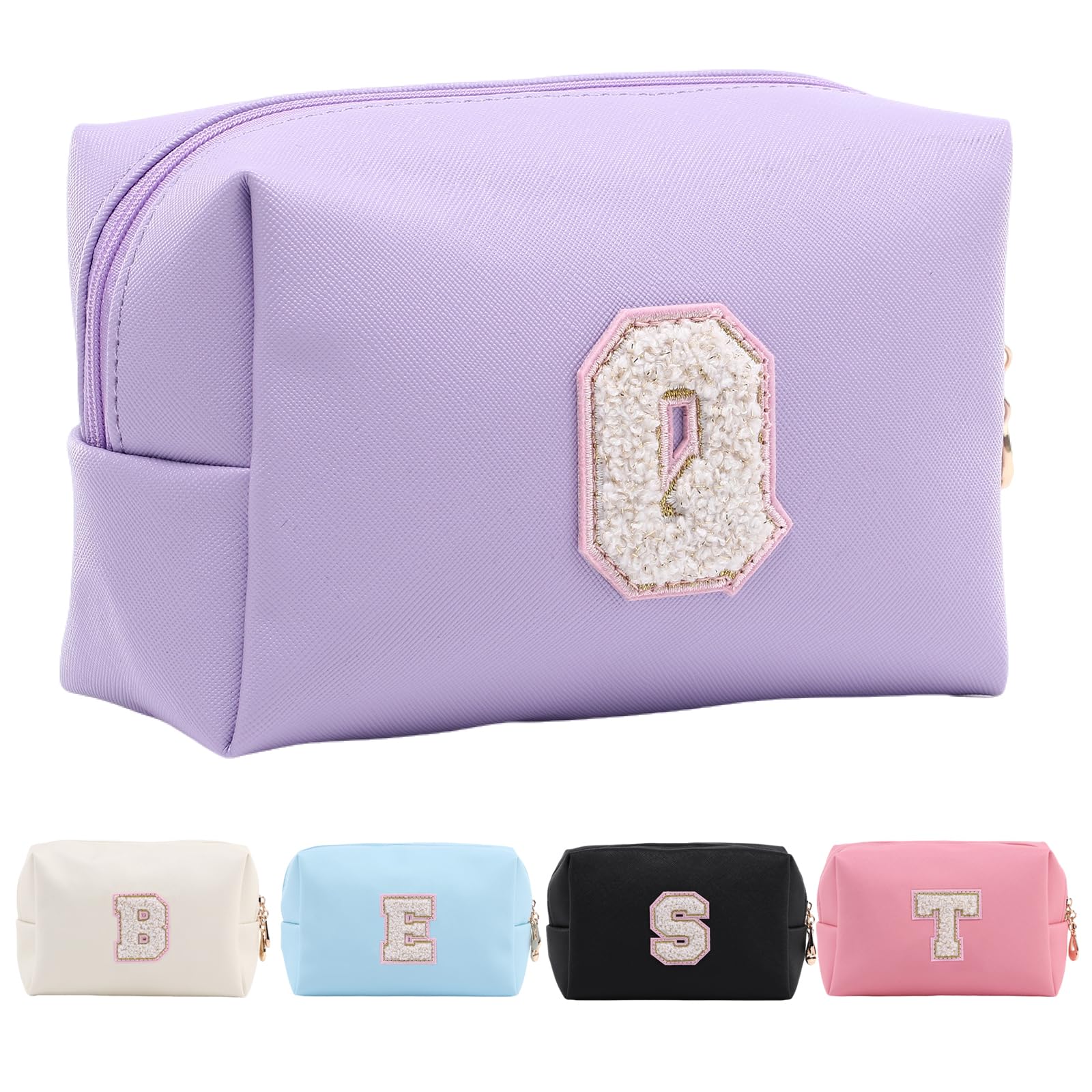 Personalized Makeup Bag,Waterproof Travel Makeup Pouch Cosmetic Bag Birthday Gift for Women Mom，Bride Bridesmaid Cosmetic Bag A-Z — view 94