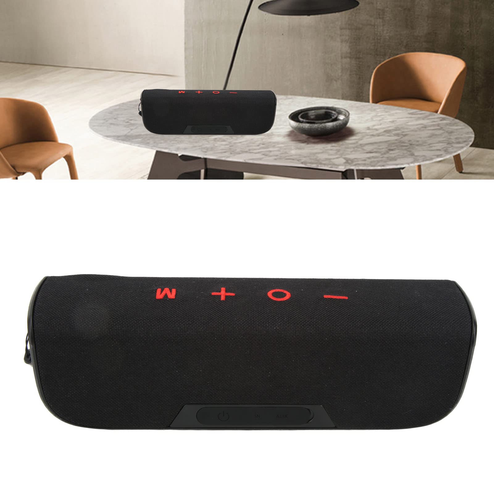 Acouto Altavoz Inalámbrico 10W IPX5 Impermeable FM AUX 3000mAh Micrófono Incorporado Altavoz Portátil para Acampar Al Aire Hogar Negro Rojo Seguro Confiable Que Utiliza Este IPX5 a Multi (Negro Rojo)