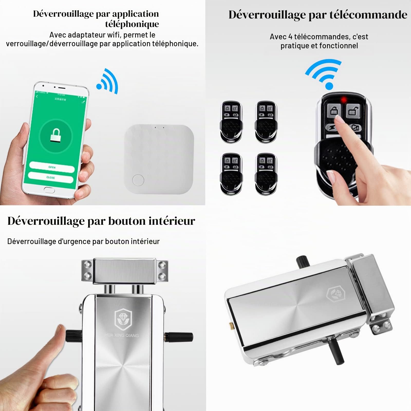 Kit de verrouillage de porte WiFi Smart Home/SmartLife Télécommande Entrée sans clé Verrou électronique Smart Wireless Anti-vol Deadbolt Access Control System for Home Hotel Apartment