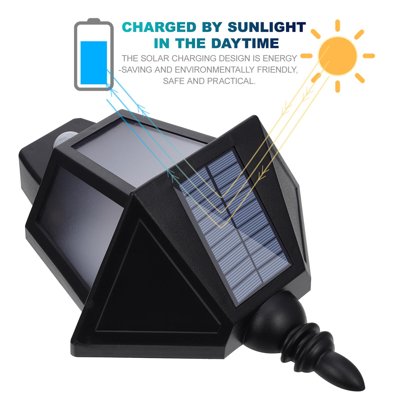 Ciieeo Solar LED Wandleuchte mit Bewegungssensor für Außen Garten