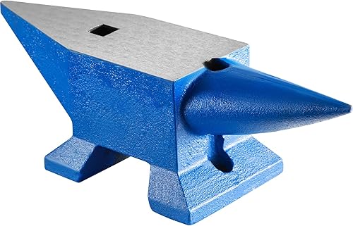 Miniatura 9 de VEVOR Yunque de un solo cuerno, 22Lbs Yunque de acero Herrero para la venta Herramientas de acero de forja con agujero redondo y cuadrado y equipo