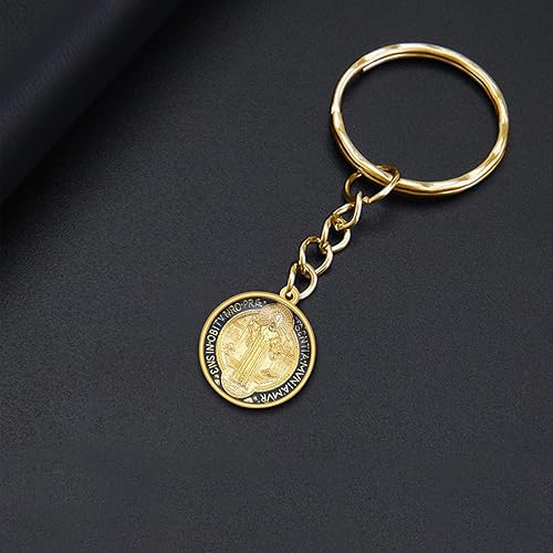 Miniatura 9 de 10 dijes coloridos esmaltados de la medalla de Jesús Cruz de San Benito, colgantes de aleación para bricolaje, regalos religiosos, fabricación de