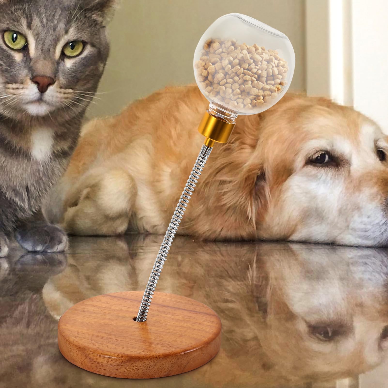 Snackball für Hunde als Interaktives Hundespielzeug mit Hundeleckerli Spender aus Kunststoff und Edelstahl zur Stressreduktion und Hundeerziehung für Große und Mittelgroße Hunde