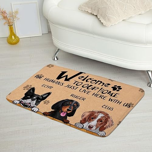 Miniatura 7 de Tapetes para Recamaras - Alfombra grande de 20 x 32 pulgadas con nombre personalizado de bienvenida a perros, alfombras bohemias decorativas de