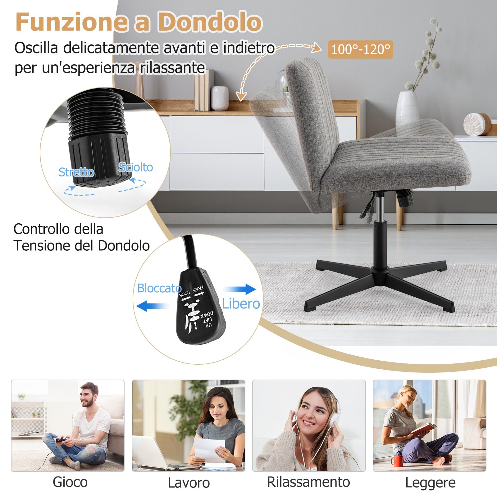 HOMCOM Sedia Ufficio Senza Ruote, Sedia Ergonomica con Braccioli per Sala d'Attesa e Sala Conferenze, Poltrona per Ospiti e Visitatori, Nero