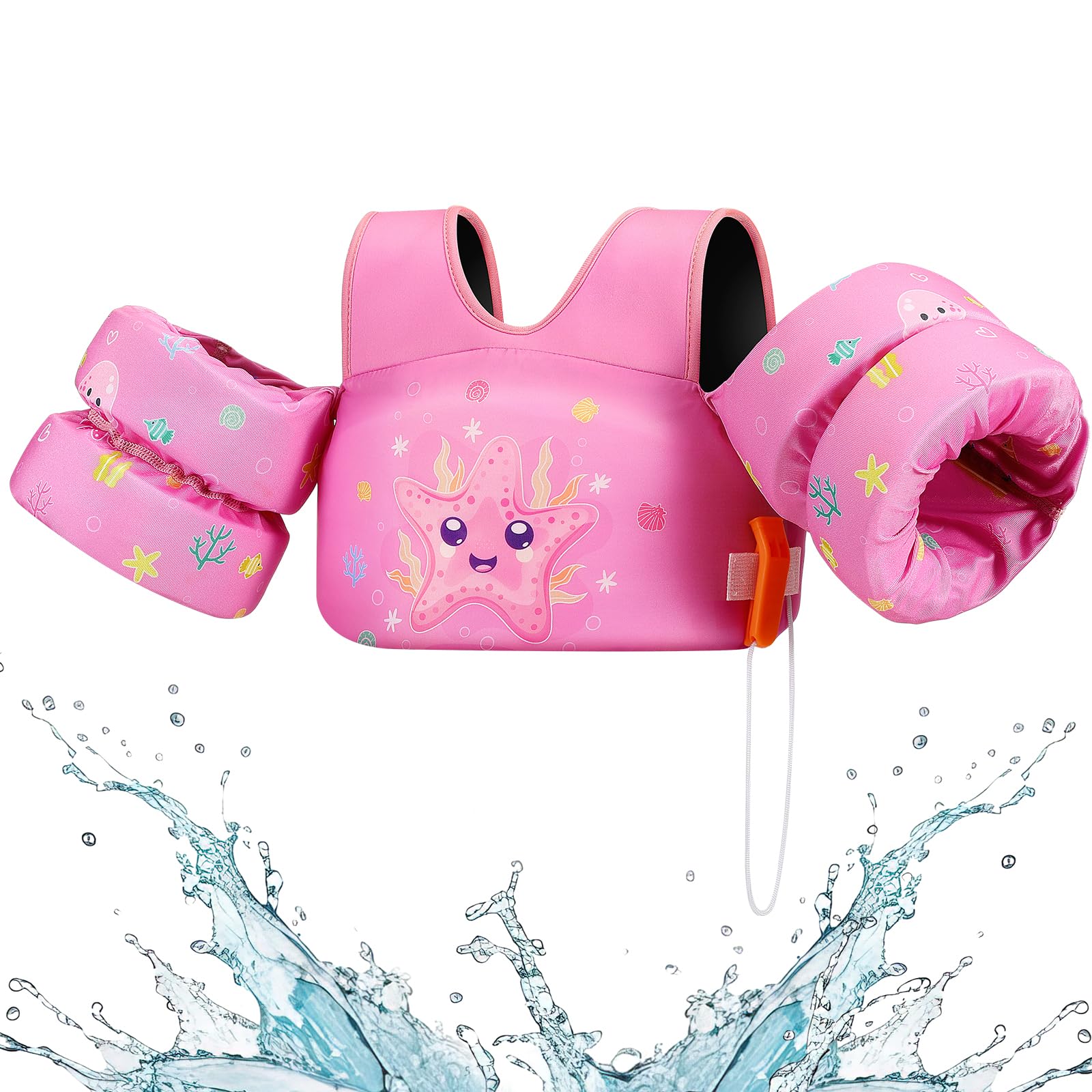 HeySplash Chaleco de Natación para Bebé, Manguitos Flotantes Entrenamiento para Nadar Flotador de Brazos