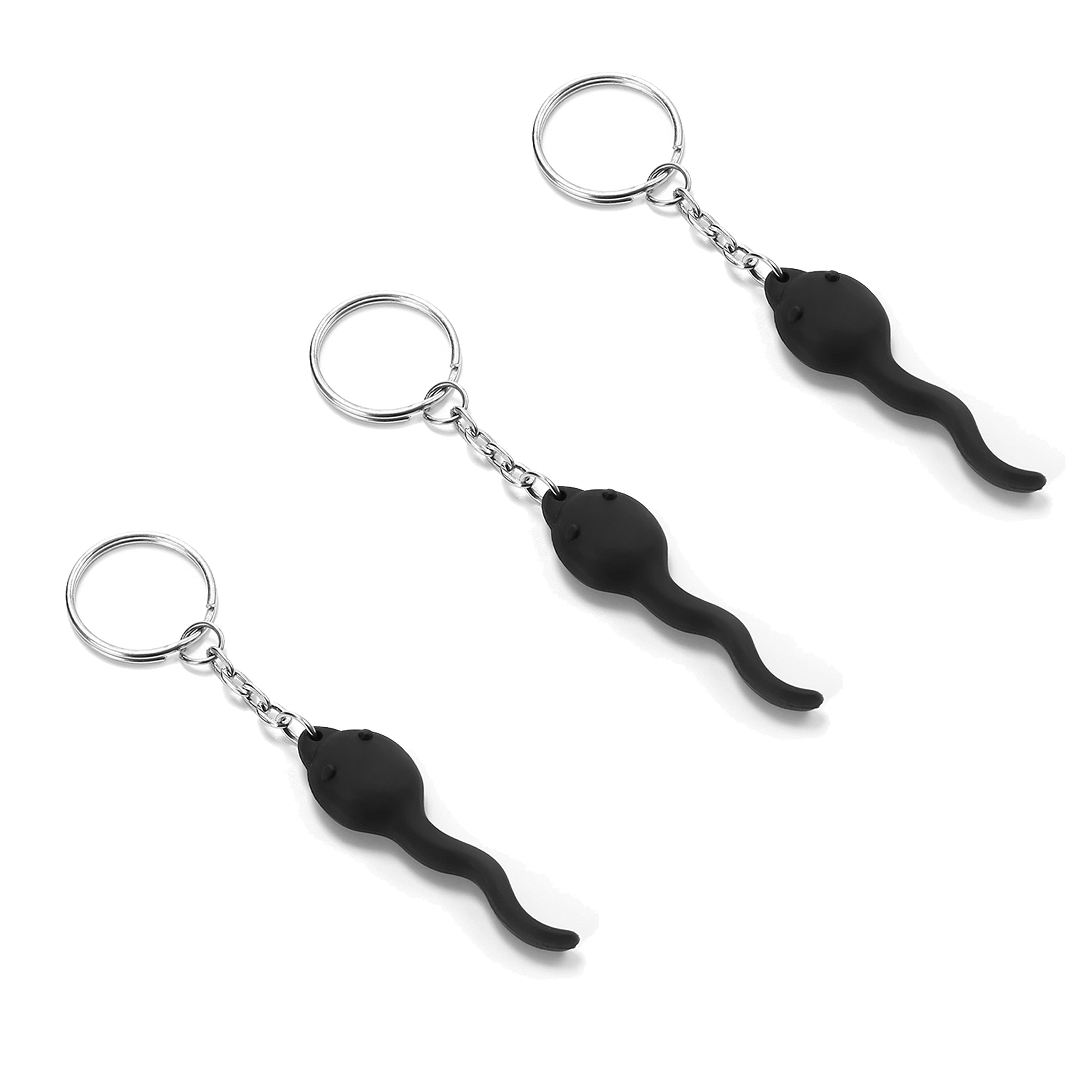 We Show Pride Sperm Shaped Keychain Black (Pack Of 3)