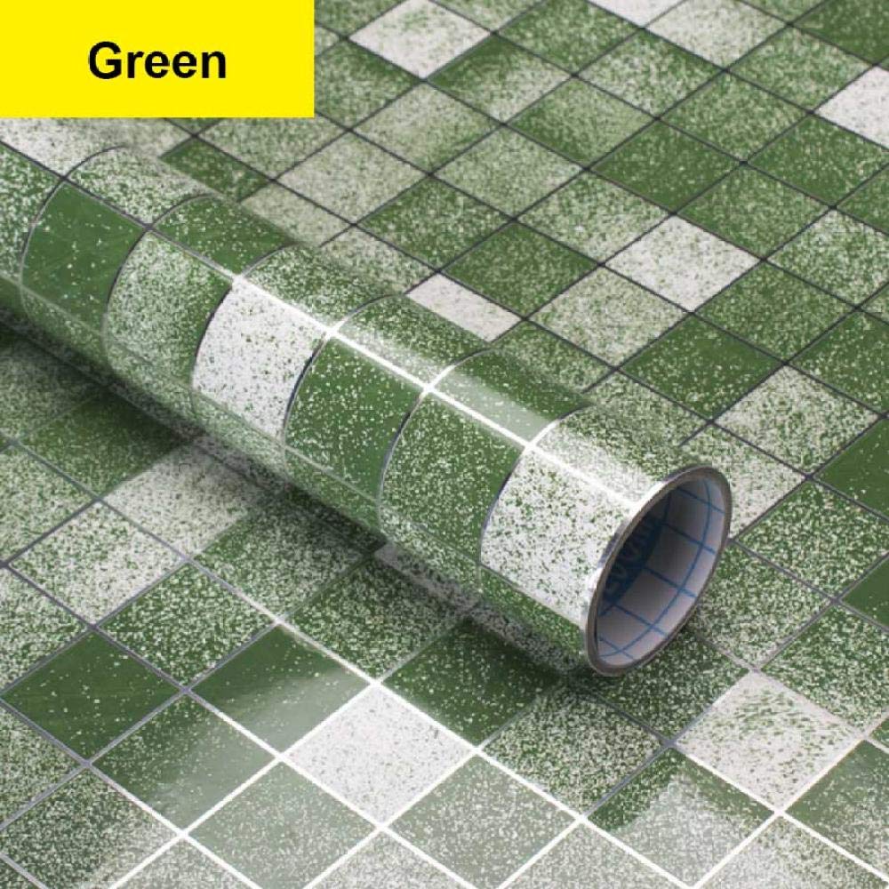 Adesivi Impermeabili Per Mobili Adesivo Da Parete Per Piastrelle Da Bagno Fai-Da-Te Verde Adesivo Autoadesivo Da Cucina Resistenza Alla Temperatura Carta Da Parati Pellicola Decorativa 45 Cm X