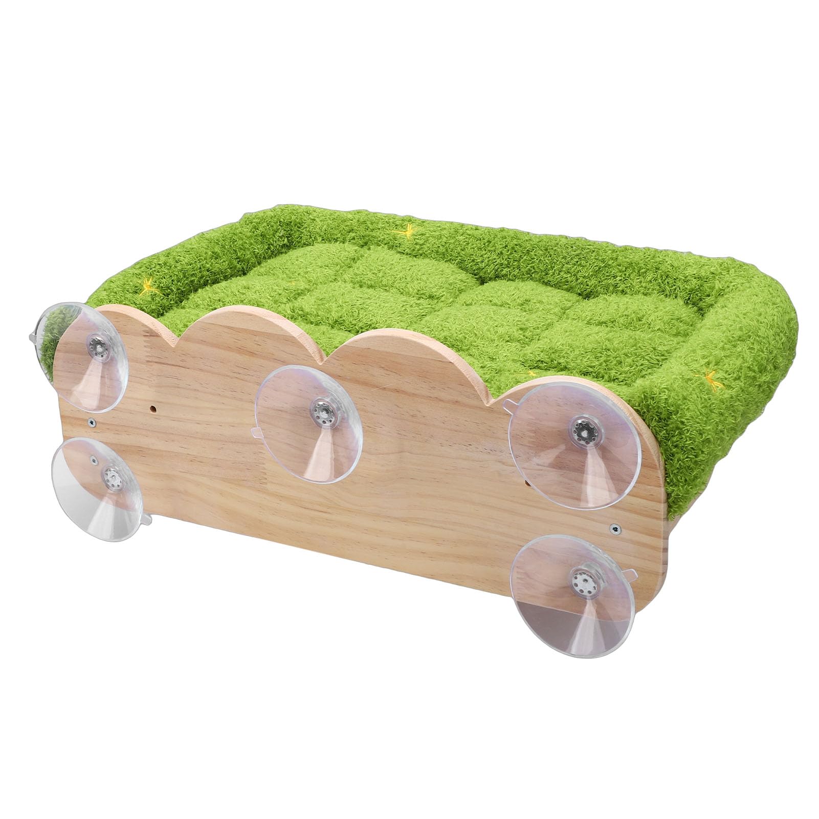 Finestra per Gatti Amaca a Ventosa Design Space Letto a Parete in Peluche in Legno per la Casa, con Robusta Struttura in Legno Massello, Adatto a Piccole Zone Soggiorno, su